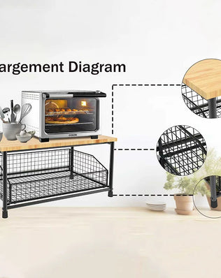 Kitchen Countertop Organizer – Multi-Use Shelf for Microwave, Spices, Coffee Machine & Printer - Problems Solved