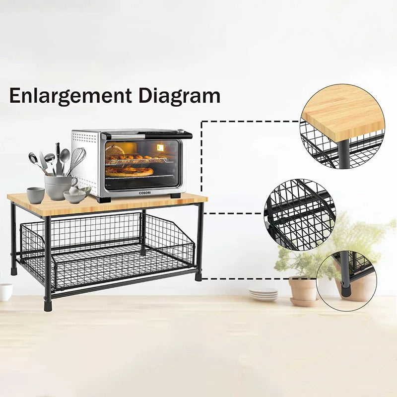 Kitchen Countertop Organizer – Multi-Use Shelf for Microwave, Spices, Coffee Machine & Printer - Problems Solved