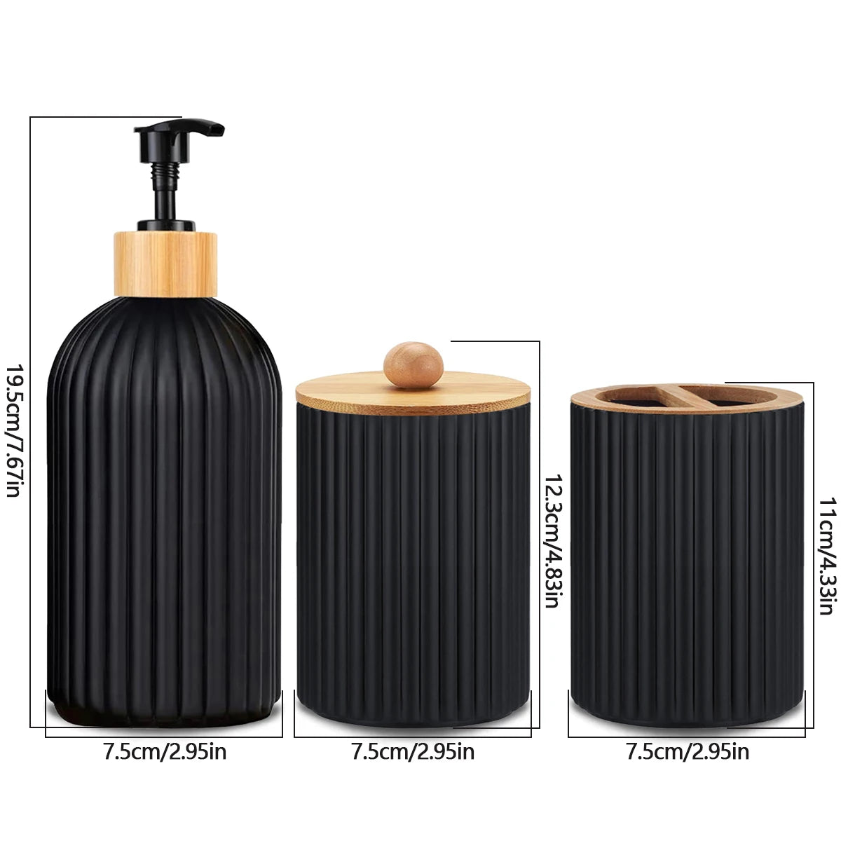 Bathroom Countertop Container Hand Soap Dispenser Cotton Ball Storage Box Toothbrush Holder Home Decoration Organizer - Problems Solved