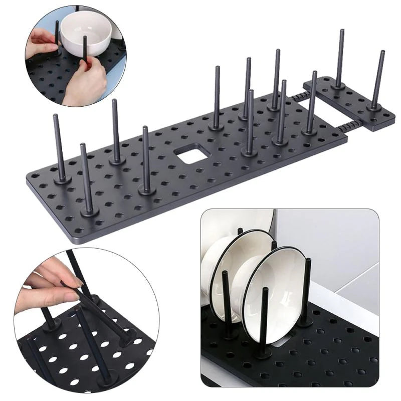 Kitchen Organizer Dish Drying Rack Telescopic Plate Bowl Stand - Problems Solved