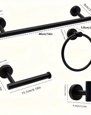 5-piece wall mounted hardware bathroom accessories, stainless steel towel bar, towel ring, toilet paper holder hook bathroom kit - Problems Solved