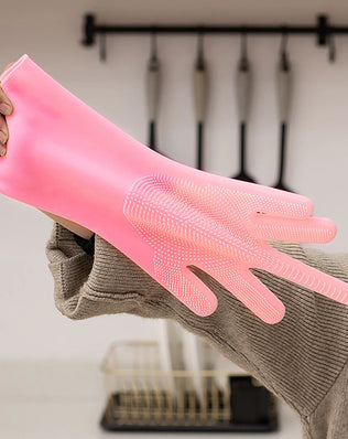 Pet Grooming Cleaning Gloves Dog Cat Bathing Shampoo Glove Scrubber Magic Dishwashing Cleanner Sponge Silicon Hair Removal Glove - Problems Solved