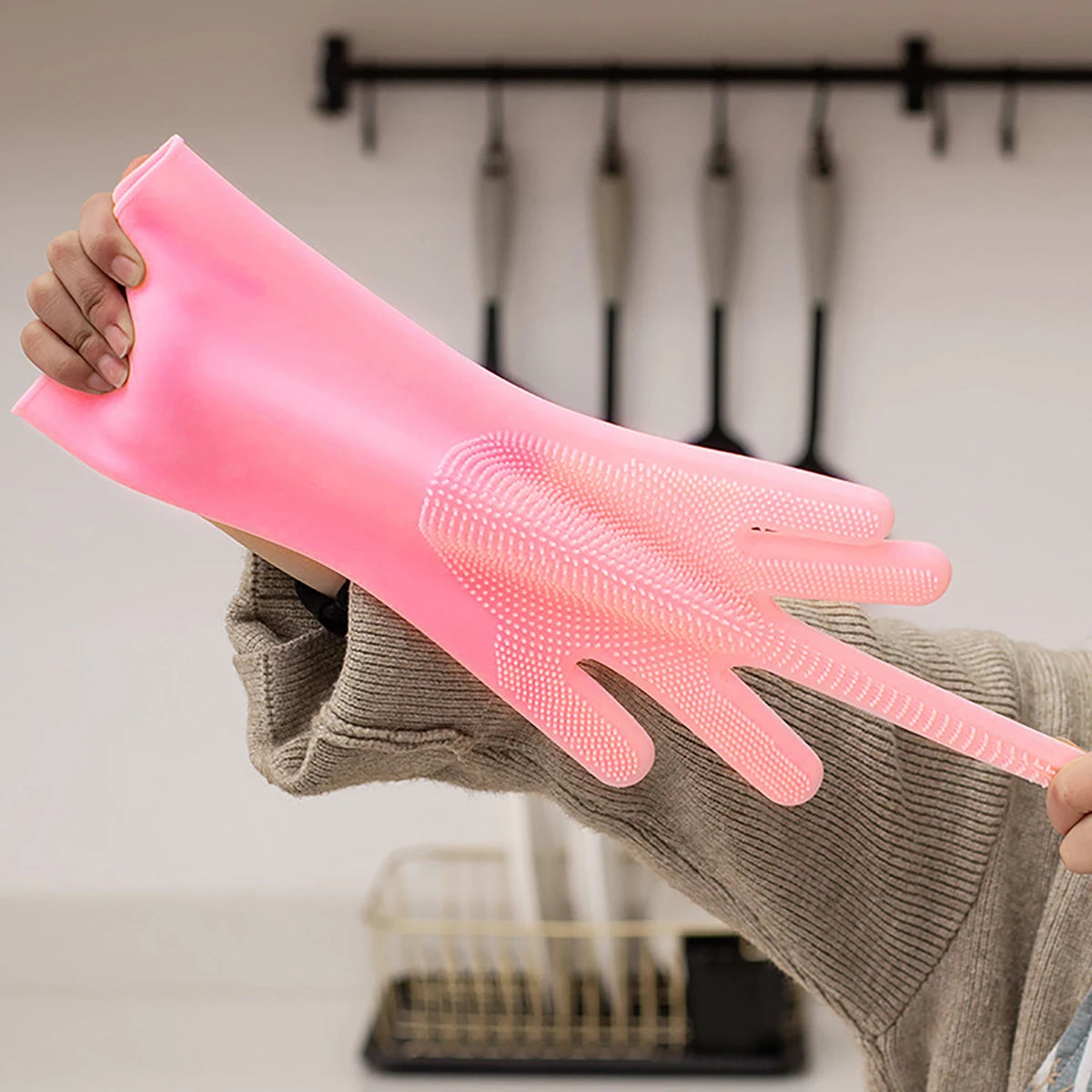 Pet Grooming Cleaning Gloves Dog Cat Bathing Shampoo Glove Scrubber Magic Dishwashing Cleanner Sponge Silicon Hair Removal Glove - Problems Solved