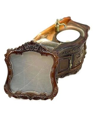 Dollhouse Decoration Accessories; Mini Bathroom Furniture with Basin, Sink and Mirror. - Problems Solved