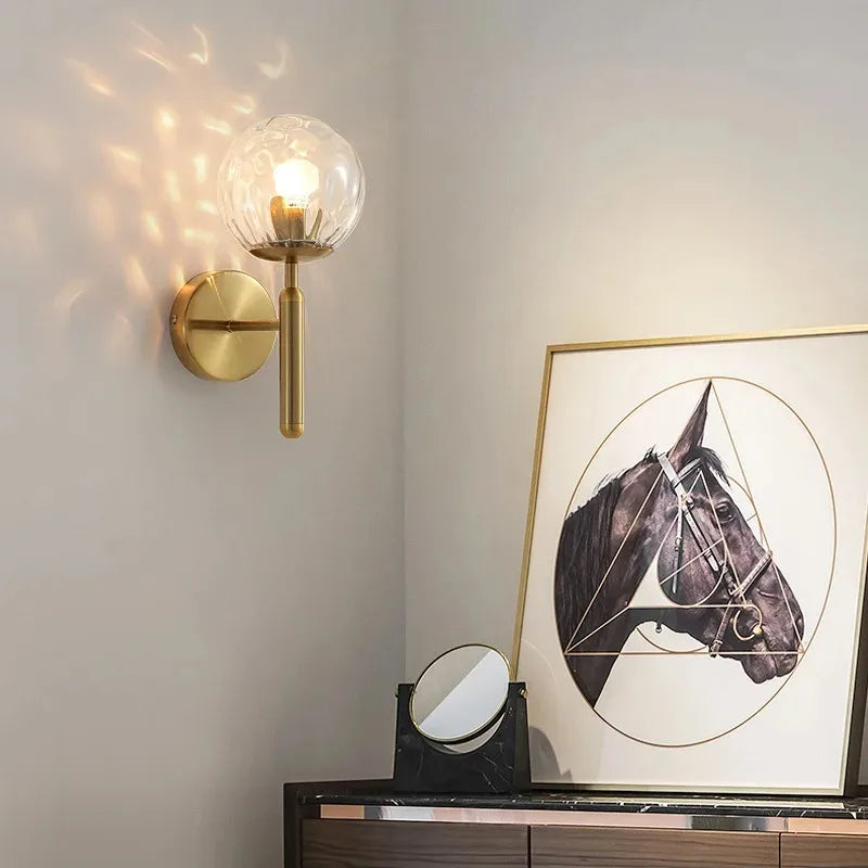 Nordic bathroom mirror front light simple glass wall lamp E14 living room bedroom modern background stair hotel aisle light - Problems Solved