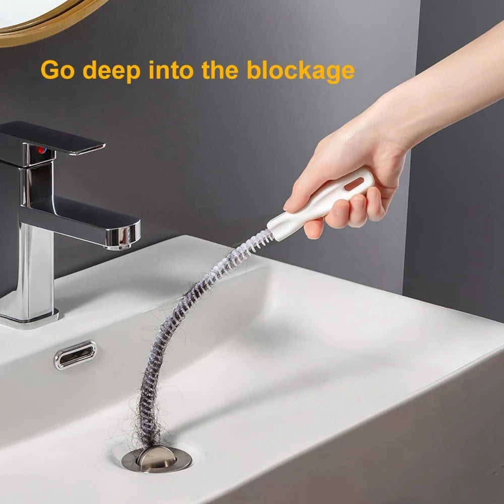 2PCS Pipe Dredging Brush Bathroom Hair Sewer Sink - Problems Solved