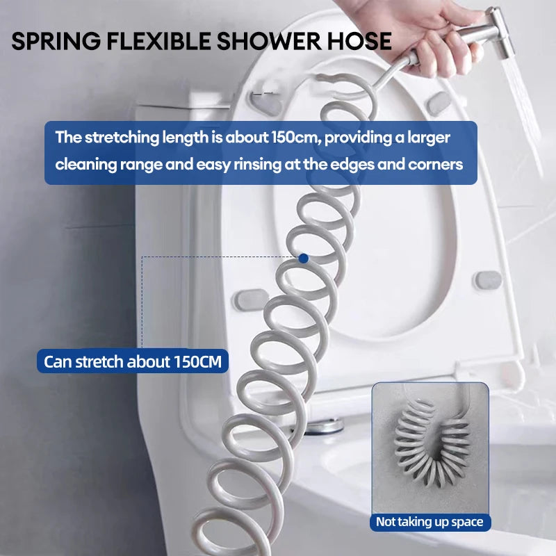 Bathroom toilet matching bidet spray set, one in two out double control double out faucet, with 1.5M flexible hose - Problems Solved