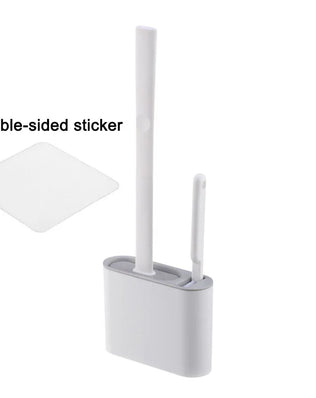 Wall Hanging Toilet Brush with Holder Long Handled Silicone Toilet Brush Soft Bristles WC Cleaning Brush Bathroom Accessories - Problems Solved