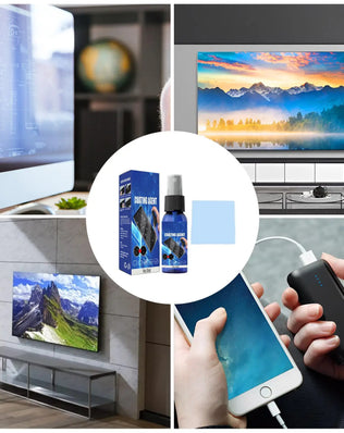 Screen Cleaner Spray Electronic Cleaning Kit Monitor Cleaner For Smart TVs Monitors & Cars Laptop Cleaner 30ml + Cleaning Cloth - Problems Solved