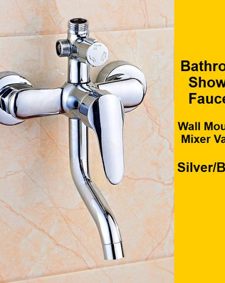 Wall-mounted bathtub faucet with hot and cold mixing, adjustable modes, and shower accessories by Problems Solved.