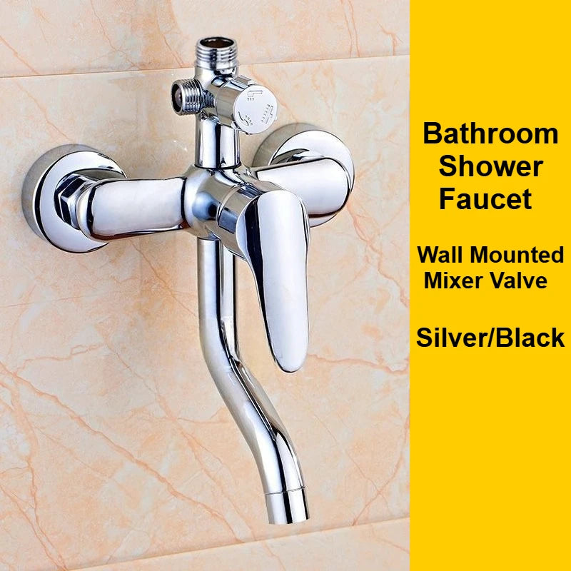 Wall-mounted bathtub faucet with hot and cold mixing, adjustable modes, and shower accessories by Problems Solved.