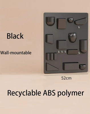 Problems Solved wall organizer with desktop shelf for offices, kitchens, workshops, bathrooms, and children's rooms, wall storage rack.