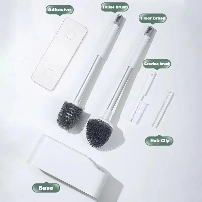 Bathroom Cleaning Made Easy with 4-In-1 Multifunctional Toilet Brush, Full 360° No Dead Corner Cleaning Set. - Problems Solved