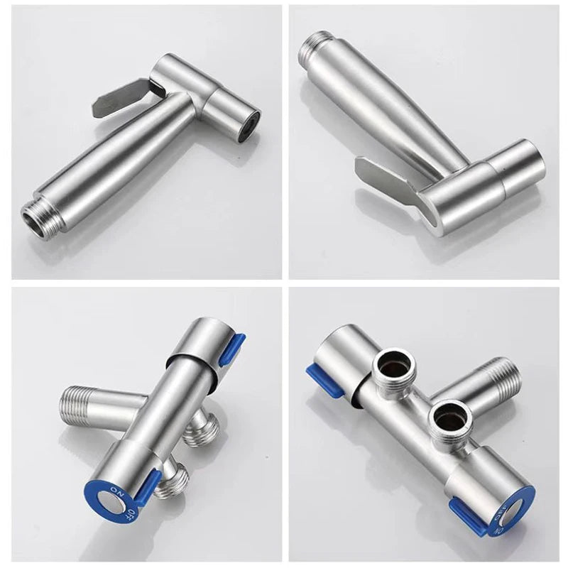 Bathroom toilet matching bidet spray set, one in two out double control double out faucet, with 1.5M flexible hose - Problems Solved