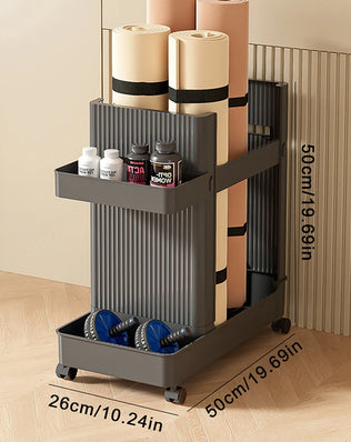 Gym Equipment Holder With Wheels Sports Equipment Storage Rack Yoga Mat Storage Basket Fitness Equipment Sports Tools Organizer - Problems Solved