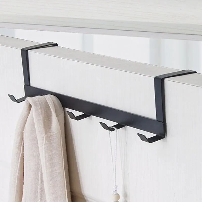 Hooks Over The Door 5 Hooks Home Bathroom Organizer Rack Clothes Coat Hat Towel Hanger Bathroom Kitchen Accessories - Problems Solved
