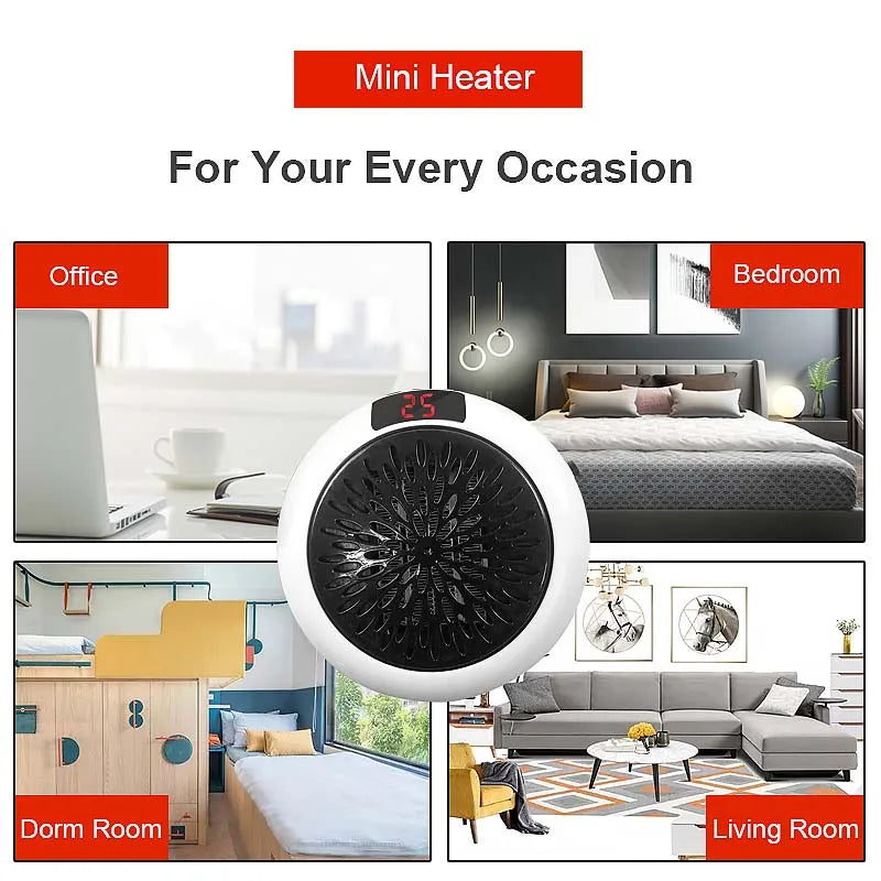 Air Heater Silent Remote Fast Heat Thermostat Electric Portable Heater Mini Wall Mount Home Office Desktop Warm Air Heater - Problems Solved