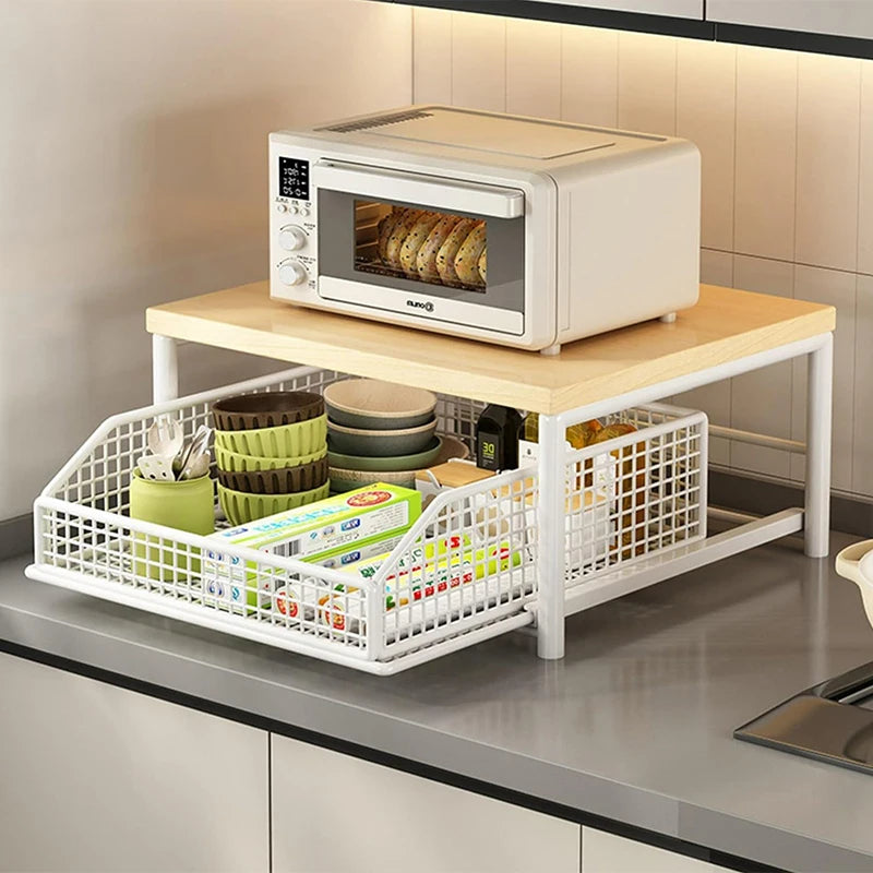 Kitchen Countertop Organizer – Multi-Use Shelf for Microwave, Spices, Coffee Machine & Printer - Problems Solved