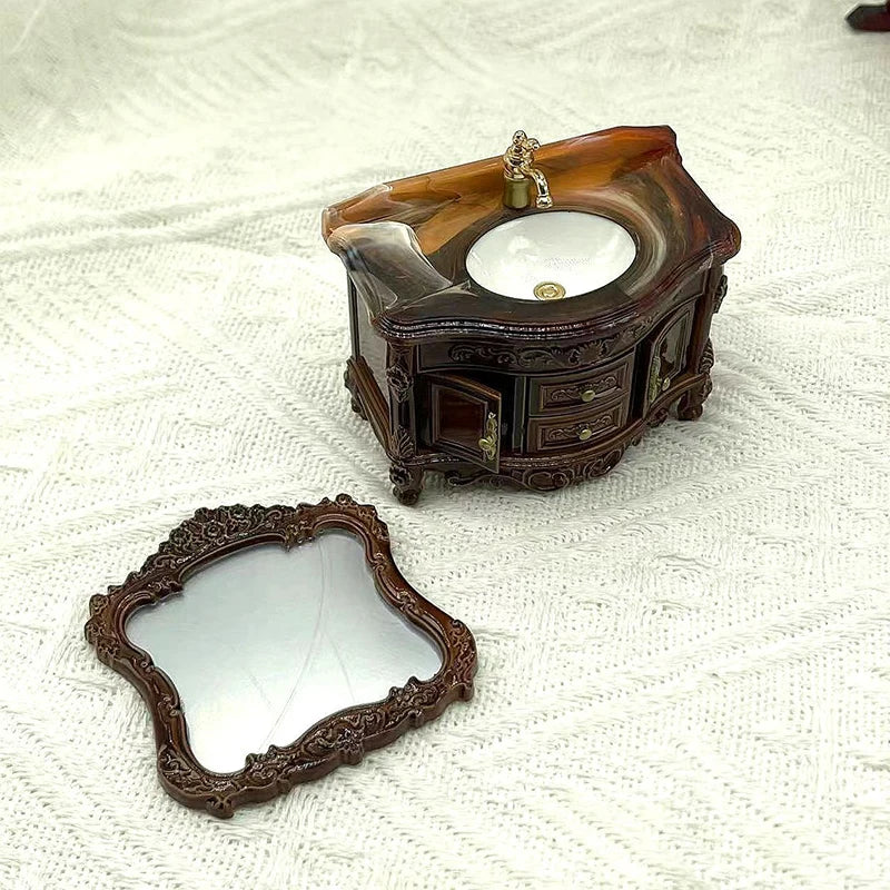 Dollhouse Decoration Accessories; Mini Bathroom Furniture with Basin, Sink and Mirror. - Problems Solved