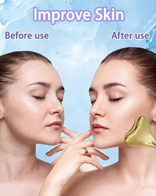 N18R Ice Globes for Face 2PCS Luxury Rose Gold Sticks Face Roller Cold & Heat Relief Beauty Massage Tools - Problems Solved