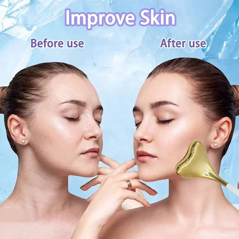 N18R Ice Globes for Face 2PCS Luxury Rose Gold Sticks Face Roller Cold & Heat Relief Beauty Massage Tools - Problems Solved