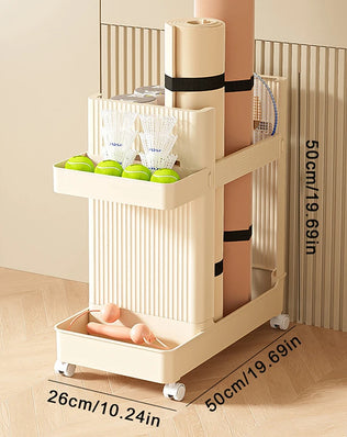 Gym Equipment Holder With Wheels Sports Equipment Storage Rack Yoga Mat Storage Basket Fitness Equipment Sports Tools Organizer - Problems Solved
