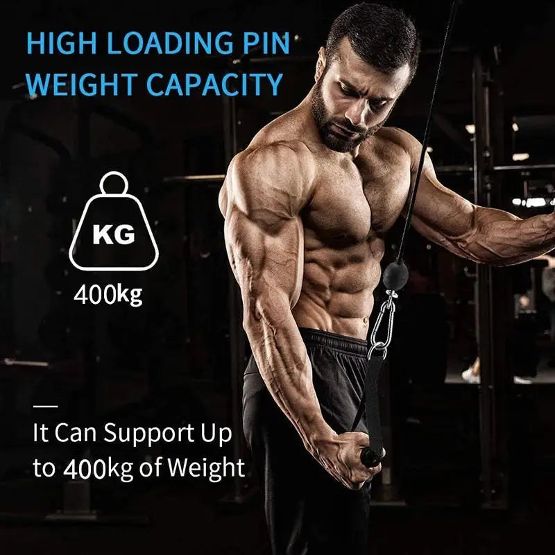 Heavy Duty Fitness Cable PU Coated Pulley Rope Adjustable Home Gym Equipment Accessories Arm Triceps Training Cable Fly System - Problems Solved