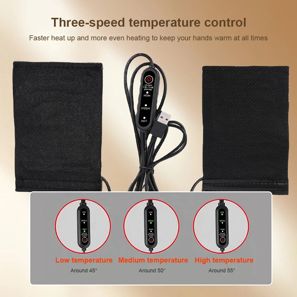 Motorcycle Heated Grips Handlebars Cover 3 Gear Adjustable USB Electric Handlebars Heater Hot Grip Winter Warming Accessories - Problems Solved