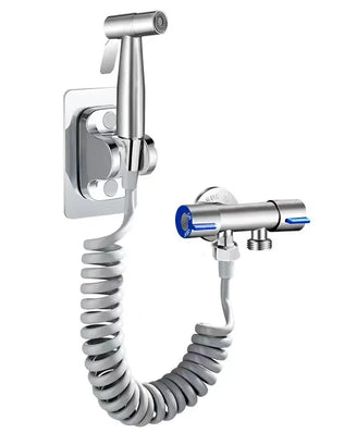 Bathroom toilet matching bidet spray set, one in two out double control double out faucet, with 1.5M flexible hose - Problems Solved