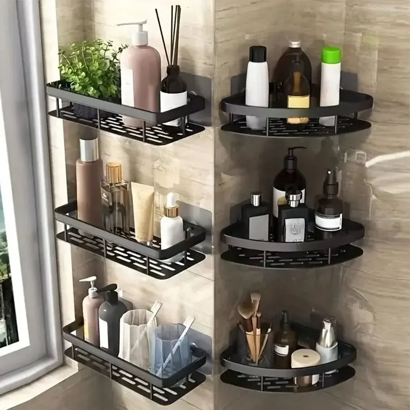 2PCS Bathroom Storage Rack, Bathroom Shelves, No-Drill - Problems Solved