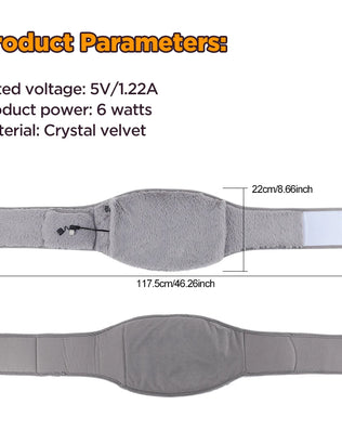 3 Levels Electric Heating Abdomen Belt  Cold-Proof Uterine Belt Hand Waist Warming Pad  Women Menstrual Relief Pain USB Charging - Problems Solved
