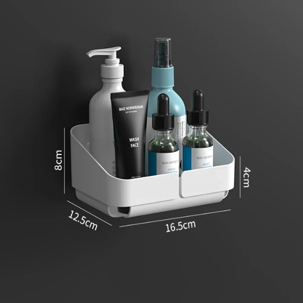 Bathroom  Kitchen Convenience Rack Shelf Makeup Storage Organizer Cosmetics Shampoo Rack Shower Shelf Wall Spice No Drilling - Problems Solved