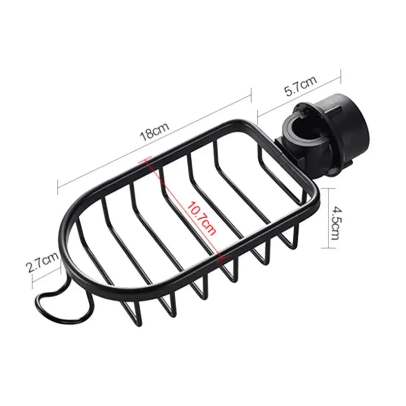 Bathroom Shelf Black Shower Storage Basket Storage Rack Adjustable Faucet - Problems Solved