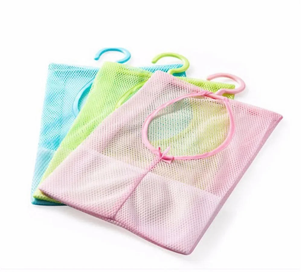 Bathroom Kids Toys Storage Bag Multifunctional Mesh Net Bag Makeup Organizer Drying Rack Balcony Socks Clothes Storage Basket - Problems Solved