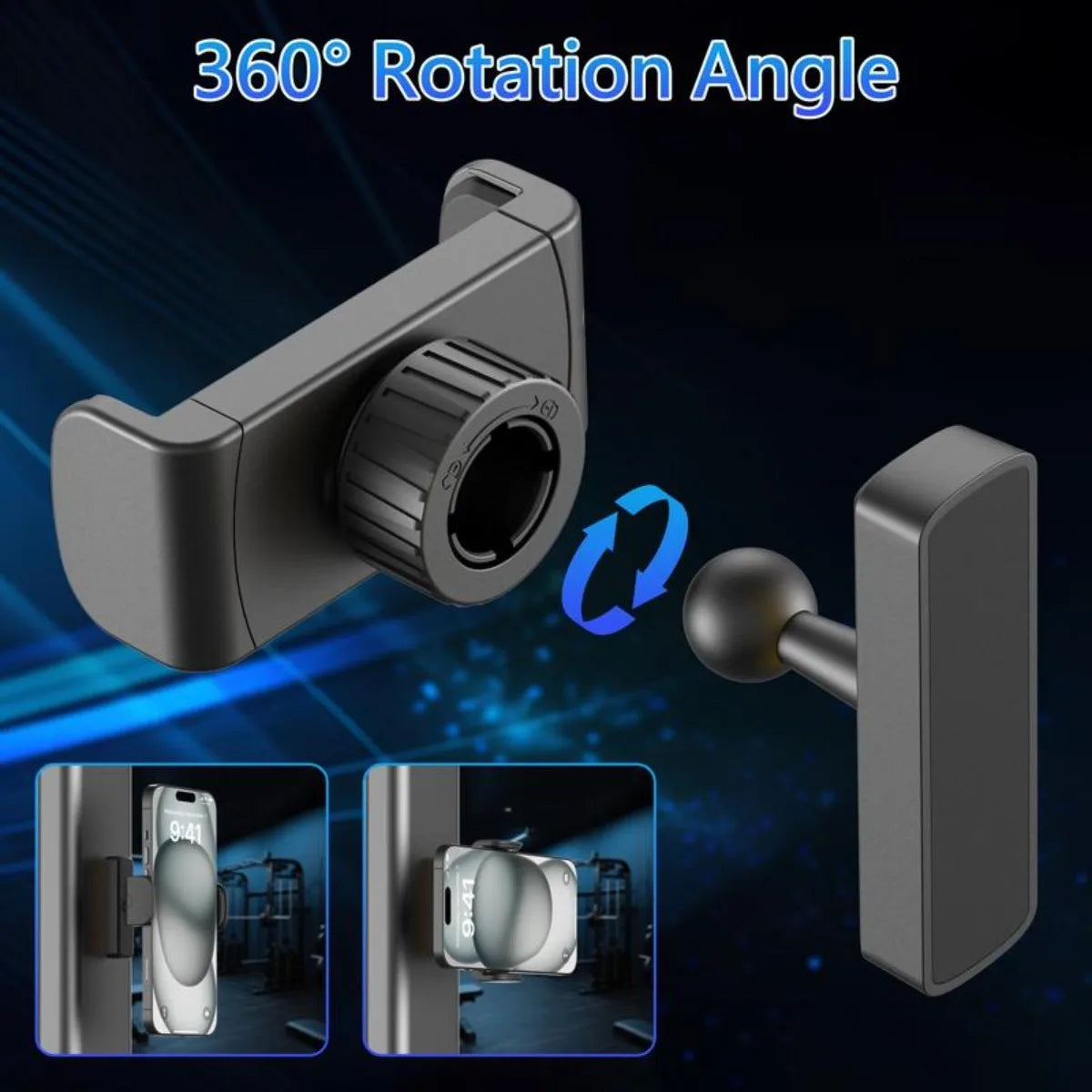 Magnetic Phone Holder for Gym - 360° Adjustable, Strong Portable Magnet Phone Mount for Workout Recording, Fitness Essentials - Problems Solved