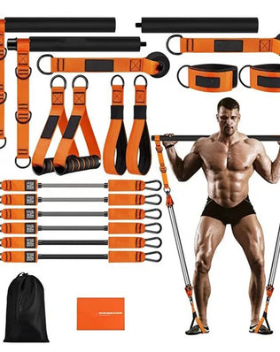 Pilates Bar Kit & Resistance Bands Multifunctional Pilates Bar Portable Yoga Pilates Stick Home Gym Strength Training Equipment - Problems Solved