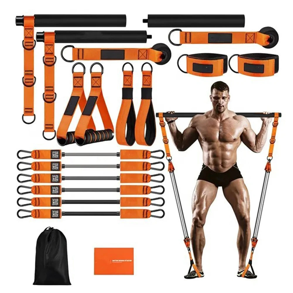 Pilates Bar Kit & Resistance Bands Multifunctional Pilates Bar Portable Yoga Pilates Stick Home Gym Strength Training Equipment - Problems Solved