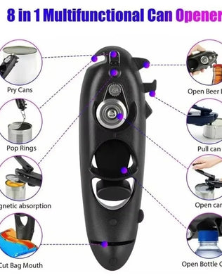 Kitchen Gadgets 8 in 1 Can Opener Multifunction Manual Jar - Problems Solved