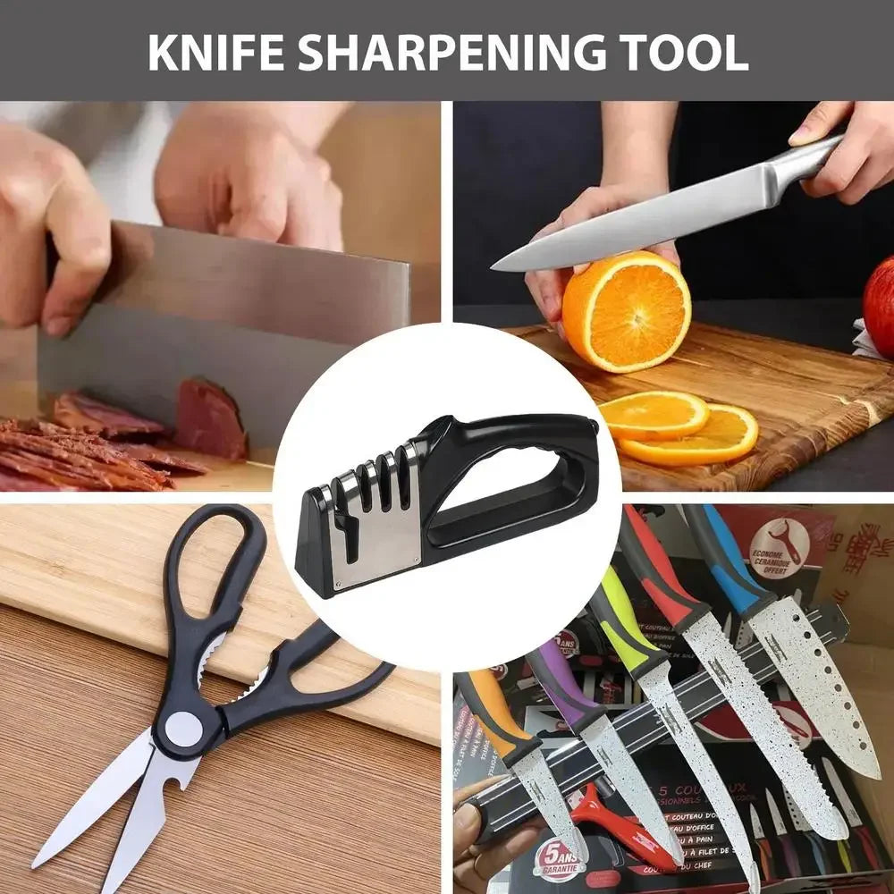 Kitchen 4 Segment Knife Sharpener Multifunctional - Problems Solved