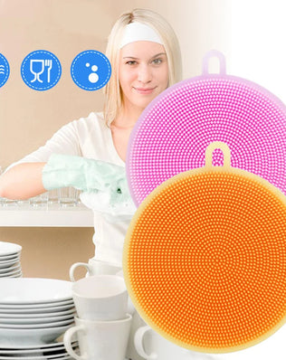 10PCS Kitchen Gadgets Round Silicone Magic Cleaning Brushes - Problems Solved