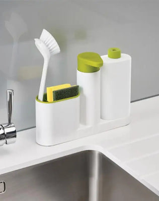 Bathroom Storage Rack For Cleaning Rack Washing Sponge Brush Sink Detergent Soap Dispenser Bottle Kitchen Organizer Gadgets - Problems Solved
