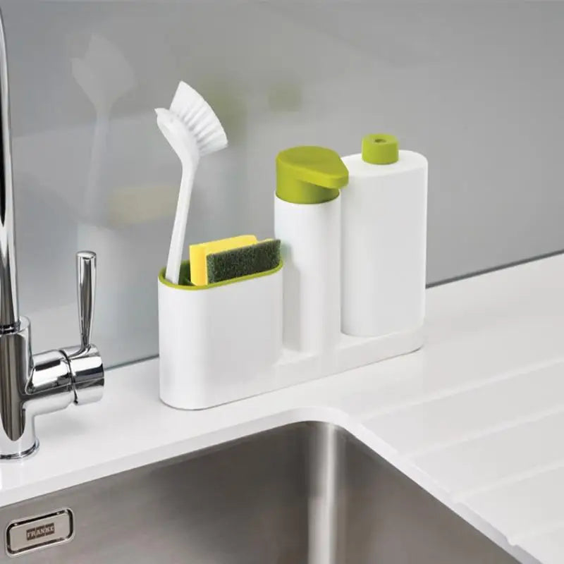 Bathroom Storage Rack For Cleaning Rack Washing Sponge Brush Sink Detergent Soap Dispenser Bottle Kitchen Organizer Gadgets - Problems Solved