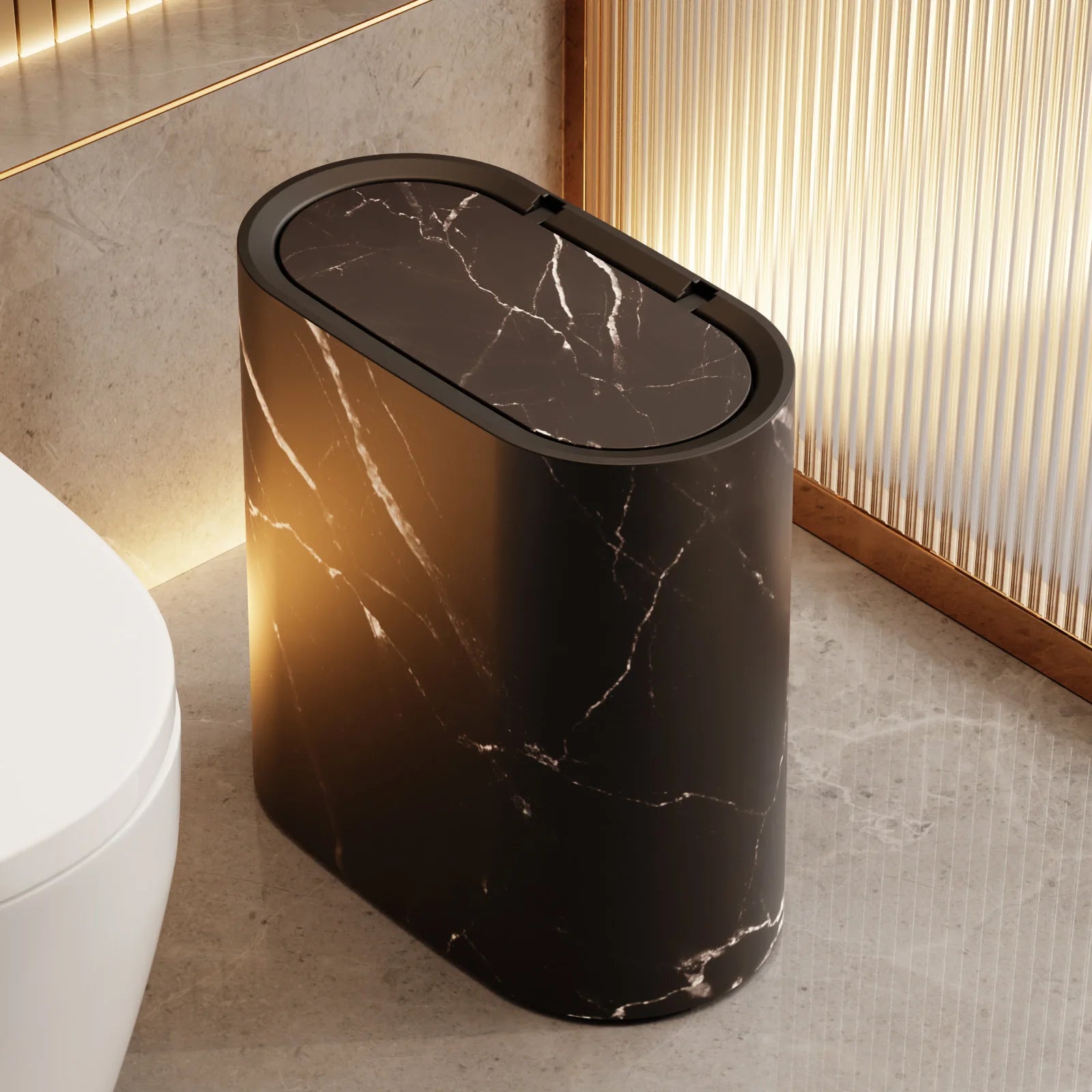 Bathroom Toilet Hotel B&B With Lid Kitchen Living Room Sandwich Trash Can Lid Multi-purpose Modern Toilet Hygienic Sandwich - Problems Solved